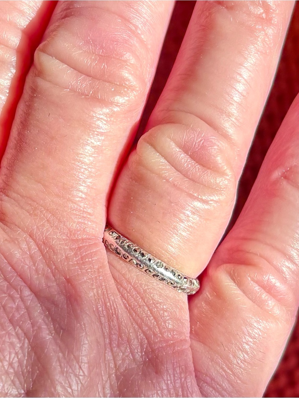 Sterling Silver Stackable Women’s Ring - Marcasite Curved Dome Double Row